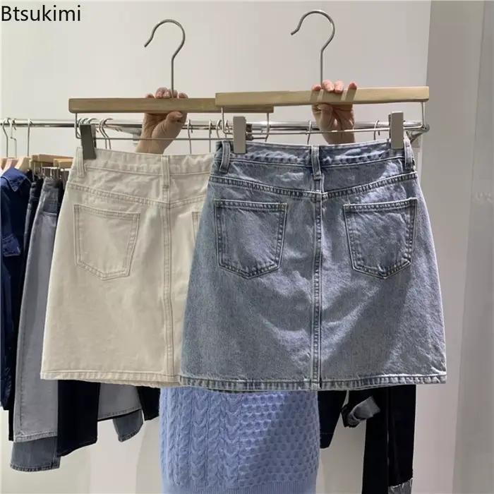 Jupe courte en jean Btsukimi taille haute, sexy et moulante pour femmes, style Y2K, coupe ajustée, occassions spéciales et décontractées