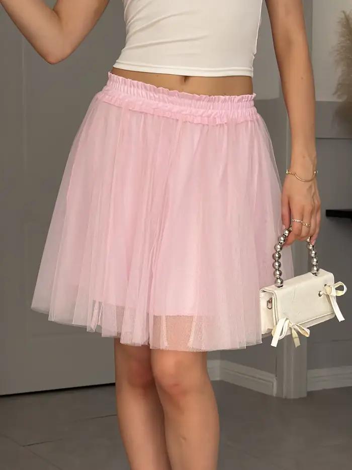 Jupe transparente à taille élastique pour femme