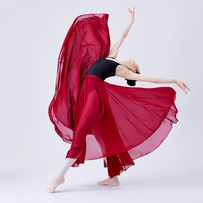 Jupe de Ballet Longue en Mousseline de Soie pour Femme Occasions Spéciales Pratique de Danse Fête Élégante à Offrir