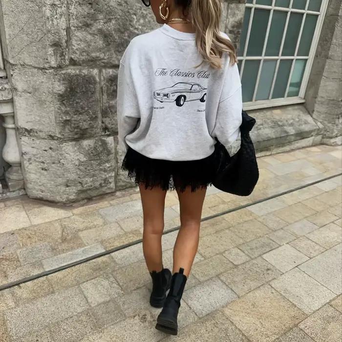 Maemukilabe-Mini Jupe Plissée en Dentelle pour Femme