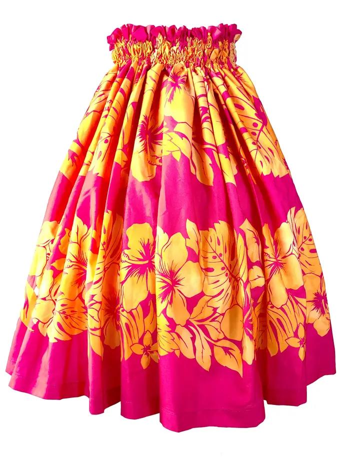 Jupe hawaïenne Hula Dance Pa'u imprimée Floral pour femmes, tenue festive et de performance, idéale pour les cérémonies de diplôme et événements familiaux