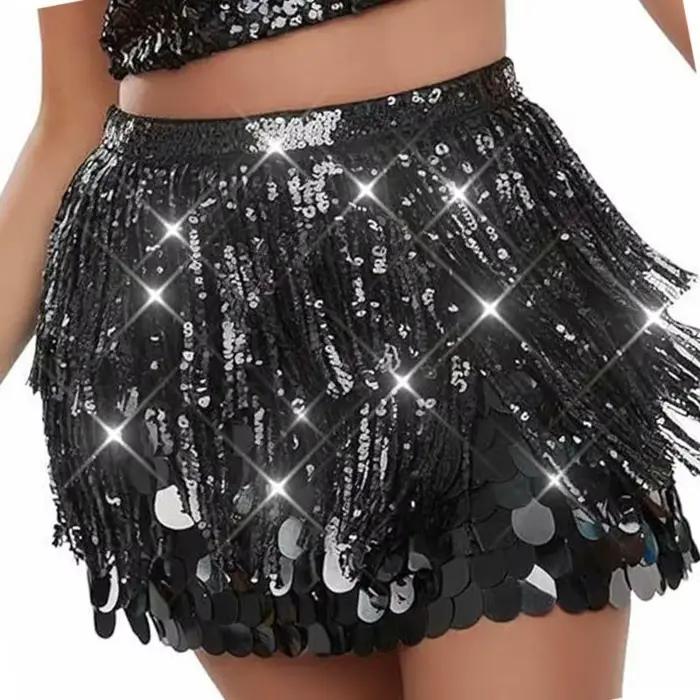 39BD – jupe portefeuille danse du ventre avec paillettes