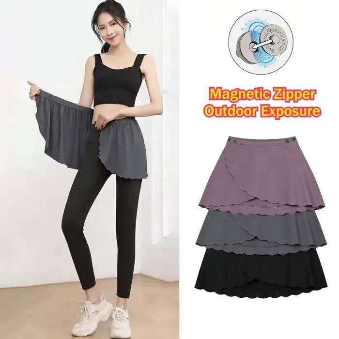 Jupe de sport sexy pour femme avec boutons magnétiques, mini-jupe décontractée respirante pour l'été, idéale pour le fitness et les activités de plein air