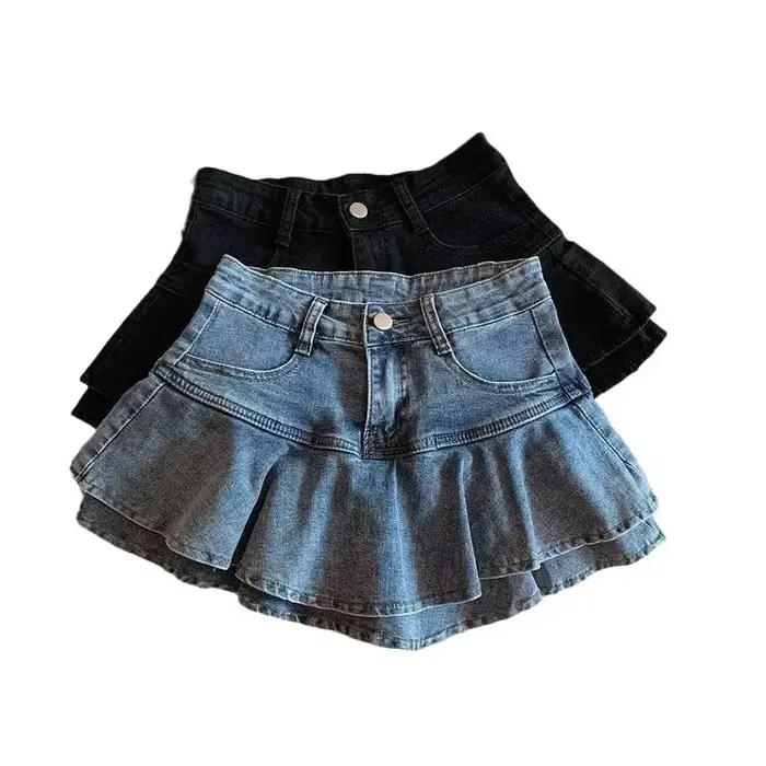 Jupe taille haute Sweetdenim en denim pour femmes, courte, décontractée, printemps, confortable, silhouette flatteuse, occasions variées