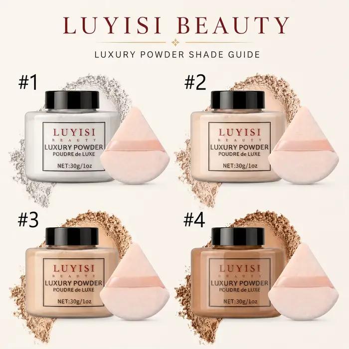 Poudre libre de luxe pour la beauté, poudre de finition et fixatrice pour une peau lisse et mate, poudre visage translucide et légère, longue tenue.