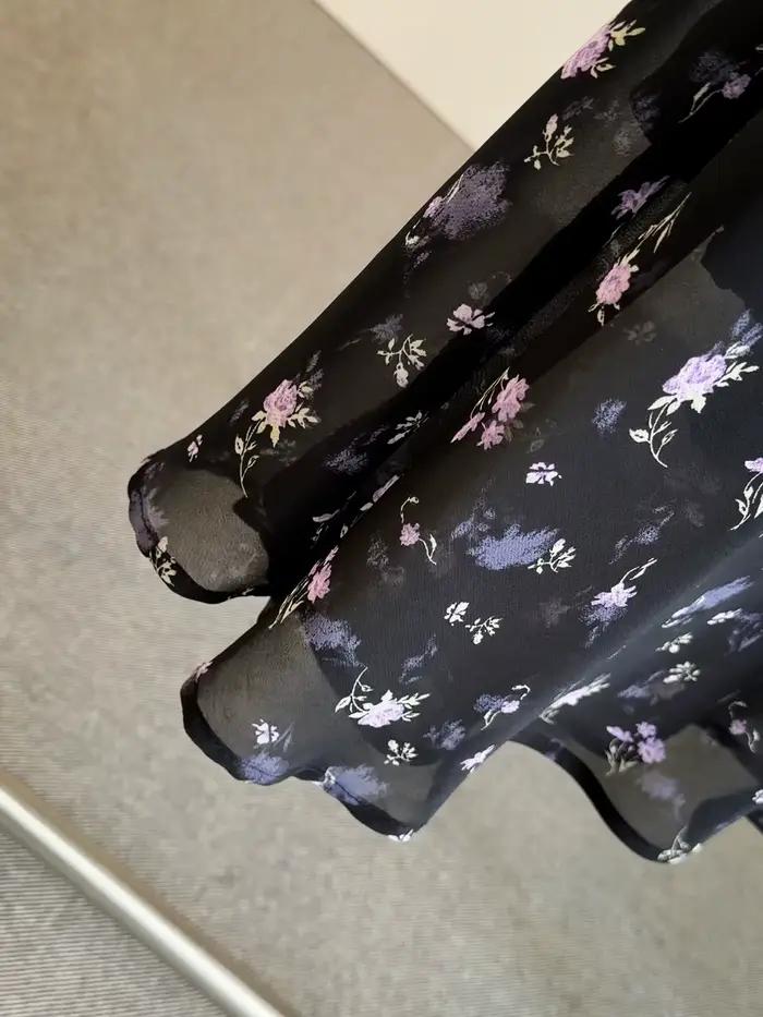 Jupes Vintage en Mousseline Florale pour Femmes 2026 Nouvelle Mode Amincissante Moulante Effet Hanches Nues Taille Haute Décontractée Élégante Plage Sirène