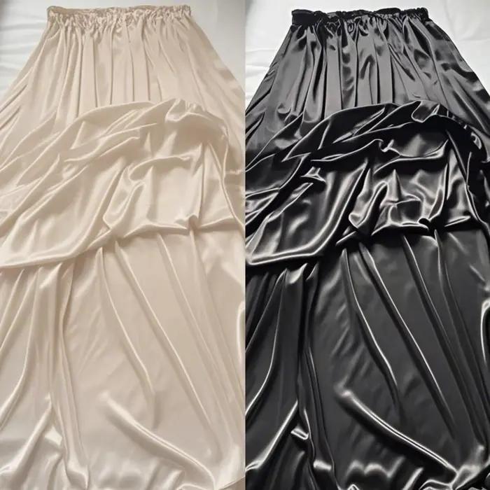 Jupe longue maxi en satin de soie sexy pour femme