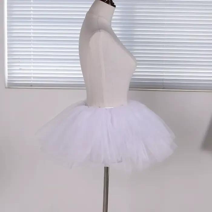 Sous-jupe Lolita en Tulle bouffant blanc et noir pour femmes