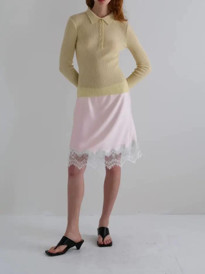 Lamuusaa – Mini jupe en dentelle y2k pour femmes