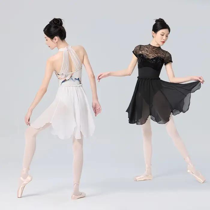 Jupe de danse de ballet en mousseline de soie en forme de pétale pour femmes