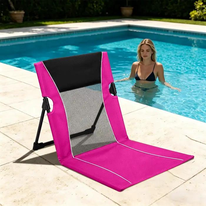 Chaise longue de plage pliable avec sac de transport pour piscine, idéale pour bronzer, voyager, camper et pique-niquer