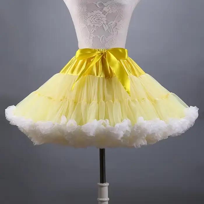 Nouveau Adulte courte Tulle Pettiskirt coloré Tutu Jupe Crinoline Jupon Saia pour les femmes
