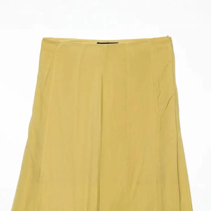 Jupe longue jaune sexy style urbain couleur unie décontractée polyester pur tendance pour femme transfrontalière Asie du Sud-Est