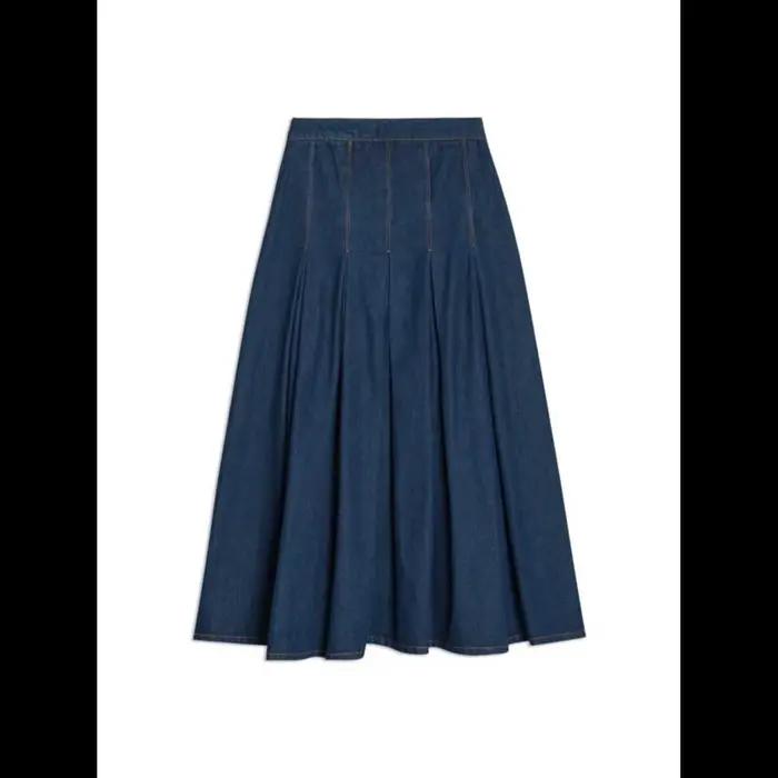 Jupe en jean plissée taille haute pour femmes grandes tailles