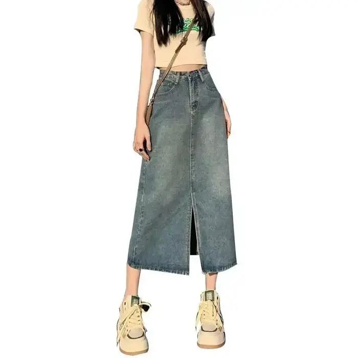 Nouvelle jupe mi-longue rétro style cowboy 2026 pour femme