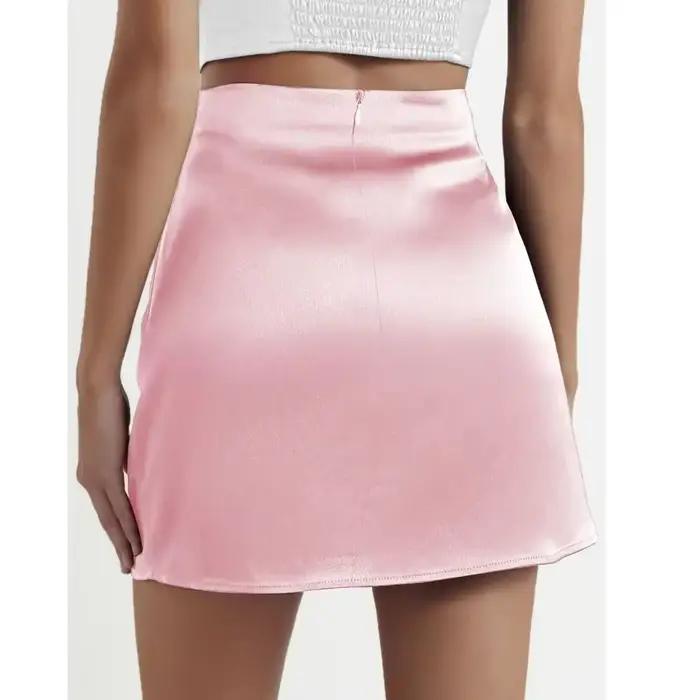 Mini jupe trapèze en satin, sexy, tendance, extensible, fête, 2024