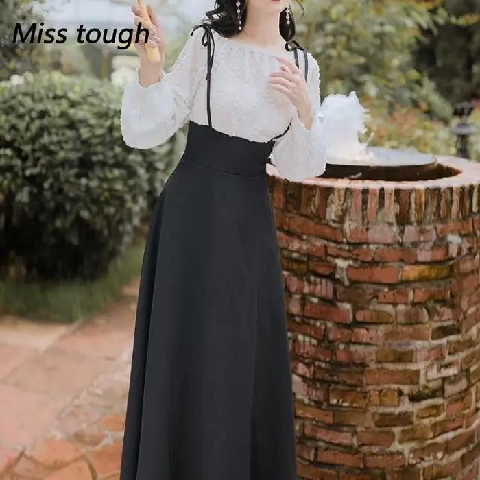 Jupe longue Miss Tough bas de Lolita style vintage Y2K pour femmes ajustée chic et confortable pour occasions spéciales et cosplay