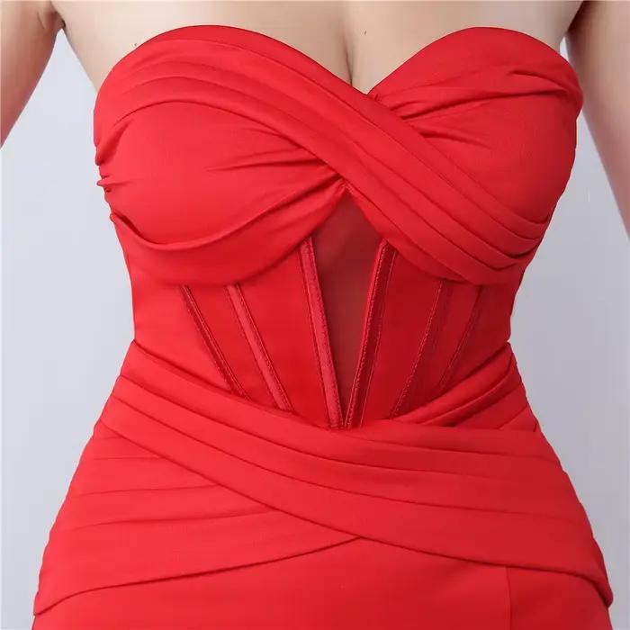Robe de Soirée de Forme Sirène en Satin pour Femme