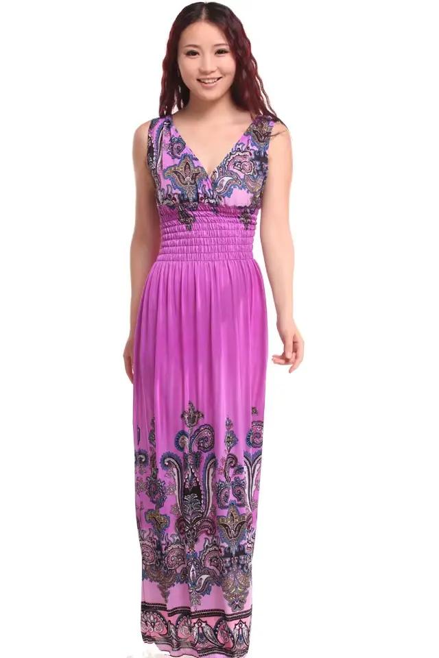 Tunique de plage Boho élégante pour femme, robe d'été longue, grande taille, sexy, robe d'été, bleue, grande, grande, vêtements d'été, 2024