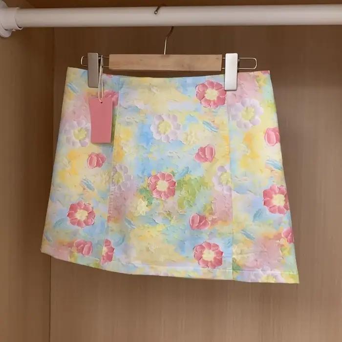 Jupe estivale floral jacquard taille haute décontractée Miss Tough pour filles occassions spéciales été 2025