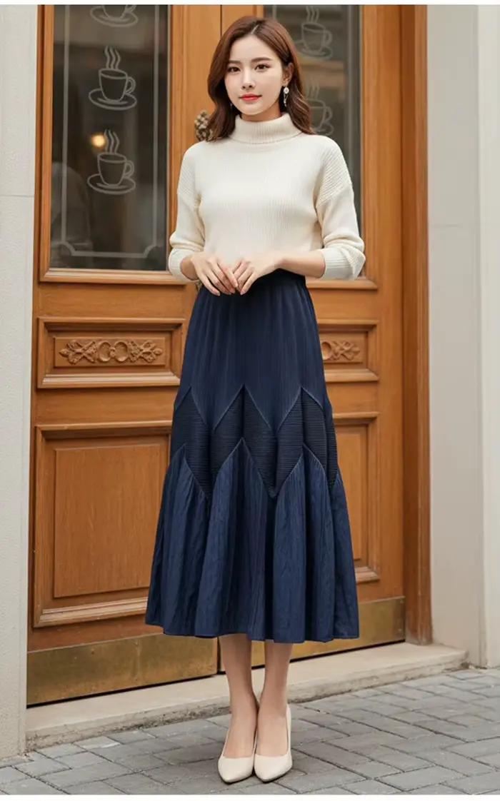 Jupe tulipe taille haute avec taille élastique pour femme