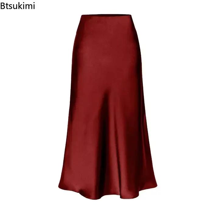 Jupes midi en satin pour femmes 2026 – Élégantes