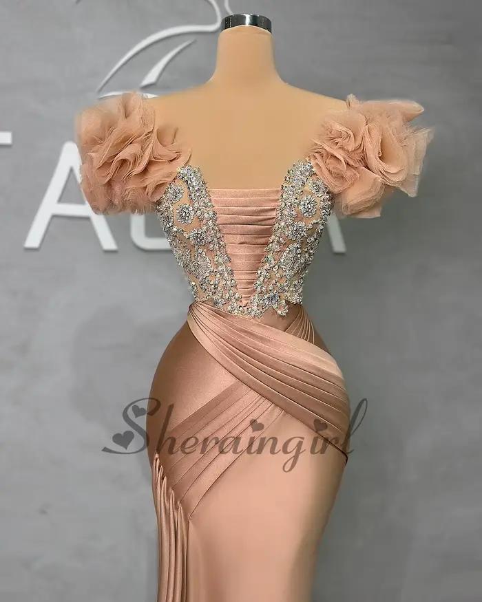 Robe de soirée personnalisée en microfibre plissée hors des épaules pour femmes occasions spéciales soirées officielles cérémonies de remise de diplômes fêtes de mariage célébrations importantes