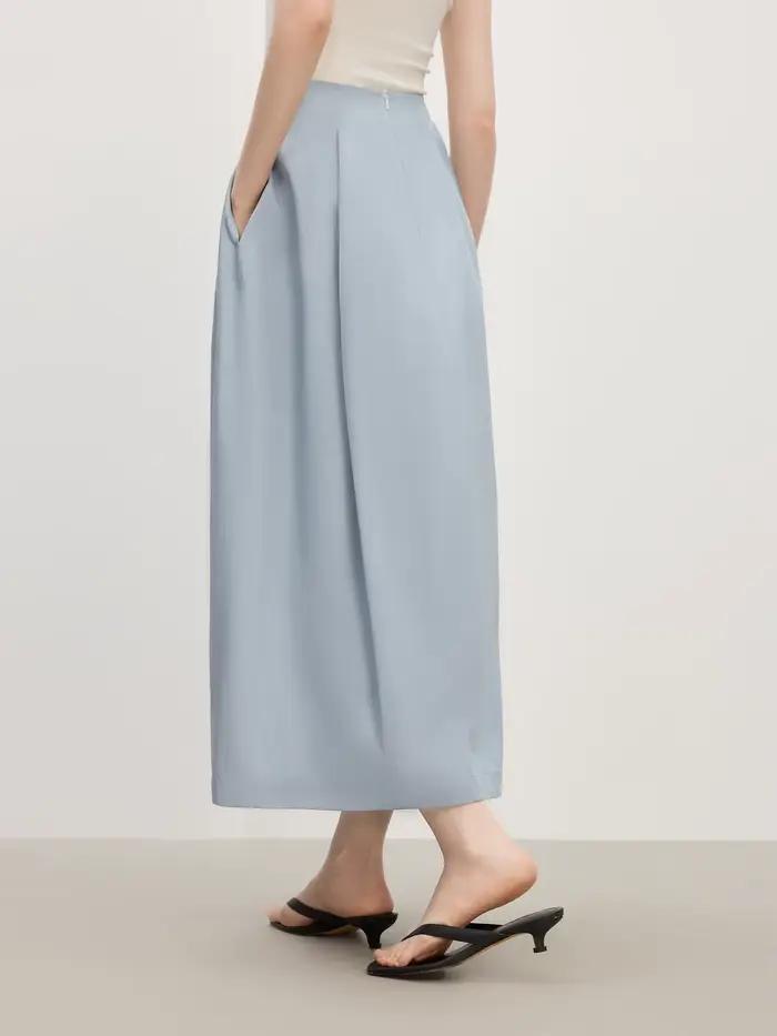 FSLE 2025 Jupe mi-longue à fleurs aérées pour femme d'été – Taille haute