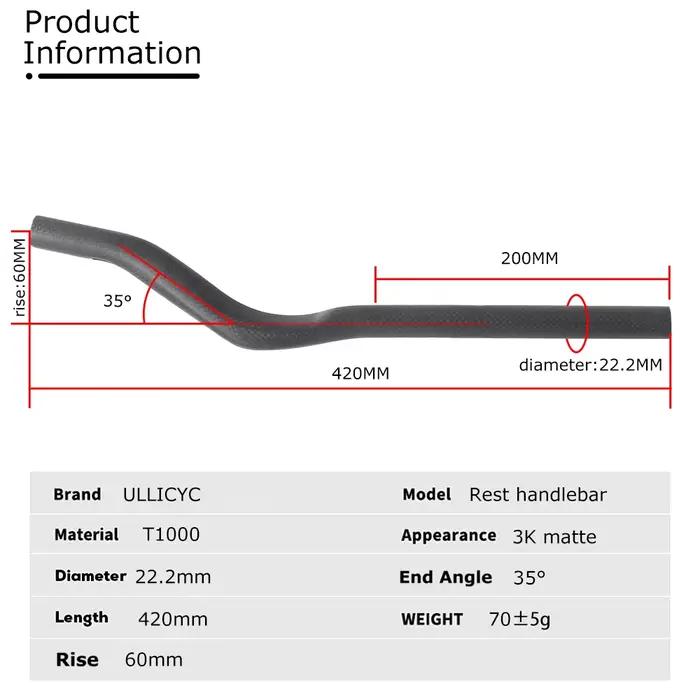 Corde LICYC-Guidon de vélo de route TriDuvet contre la montre, assistance de vélo entièrement en carbone 3K, rallonge de guidon aérodynamique avec clip, 35 °, 55 °