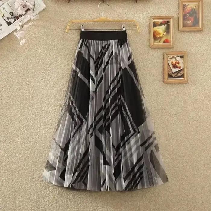 Jupe longue en polyester féminine et décontractée avec perles pour juniors, mode Harajuku Kawaii Y2K midi maxi streetwear taille haute vintage pour toutes les saisons