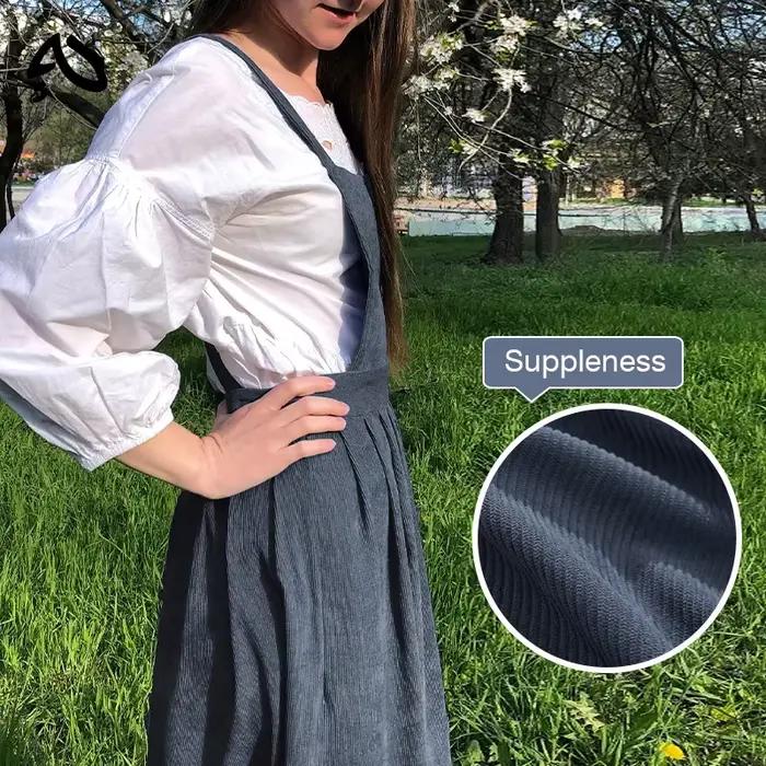 Robe rétro en velours côtelé pour femmes style décontracté automne polyester col carré confortable ligne A occasions spéciales