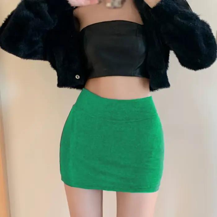 Femmes jupes taille haute polyvalent élastique