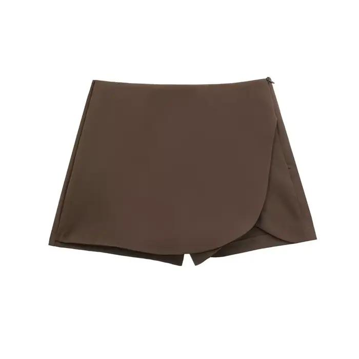 MUJER 2025 noir Mini jupe Shorts femme mode asymétrique