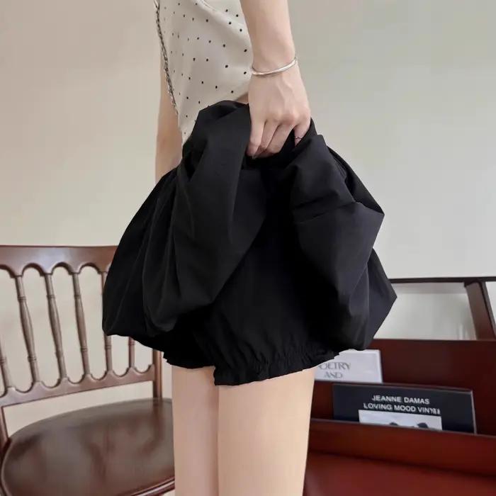 Jupe courte florale taille haute évasée pour femme grande taille