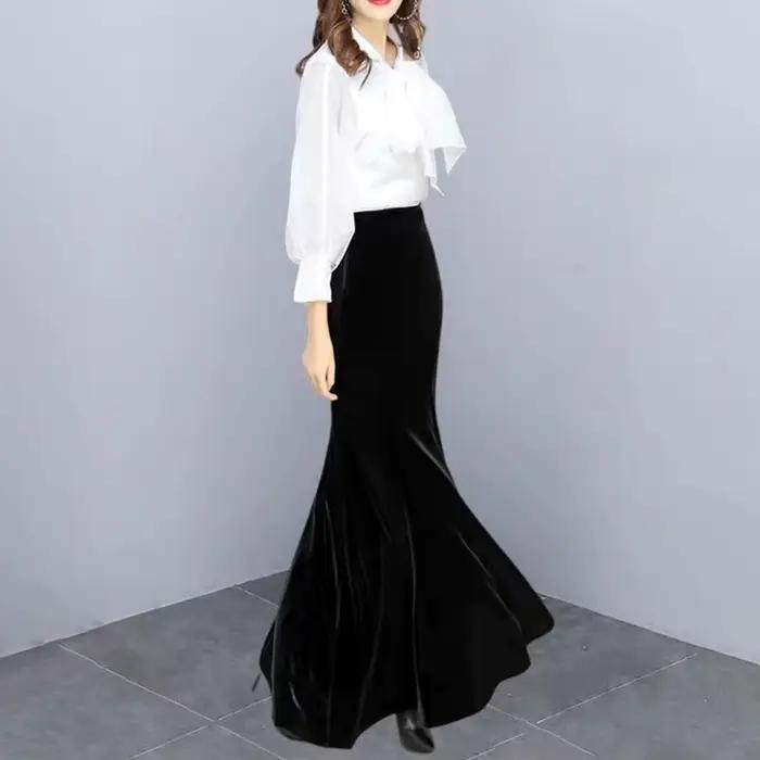 Nouvelle jupe en velours pour femmes mode mince