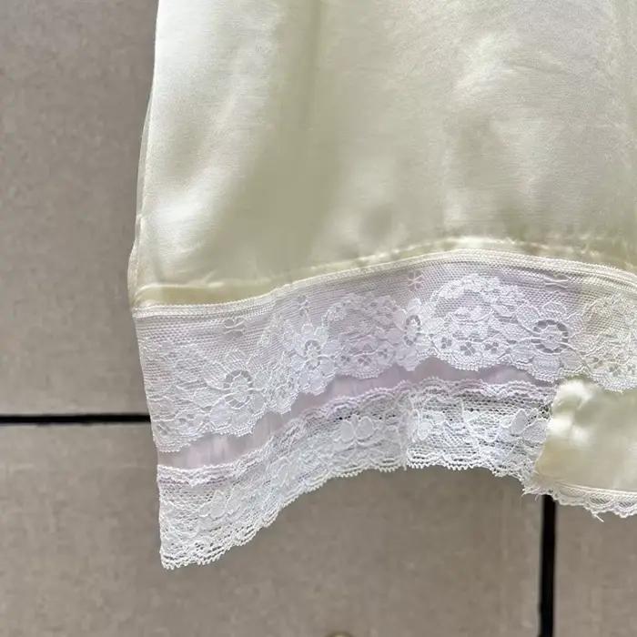 Jupe mi-longue femme à empiècements en dentelle