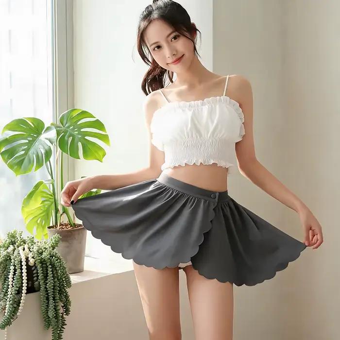 Jupe de sport sexy pour femme avec boutons magnétiques, mini-jupe décontractée respirante pour l'été, idéale pour le fitness et les activités de plein air