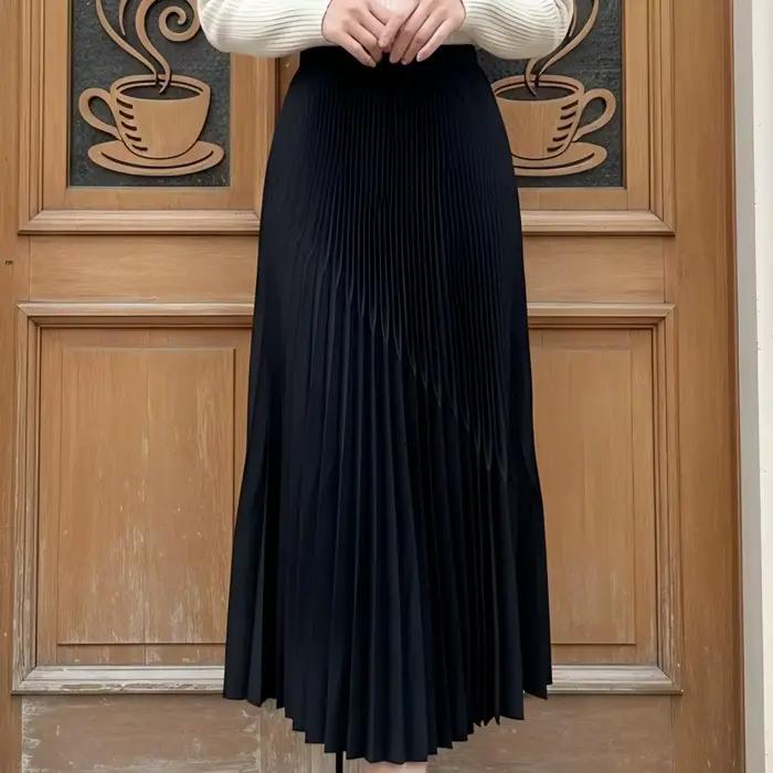 Jupe mi-longue Miyake 2026 Nouveau style Taille élastique Ample Ourlet en A Élégante Amincissante