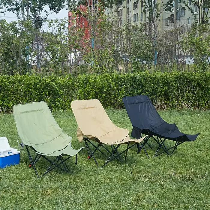 Chaise pliante d'extérieur, portable pour s'asseoir et s'allonger, chaise longue de bureau pour la sieste avec repose-pieds, chaise longue