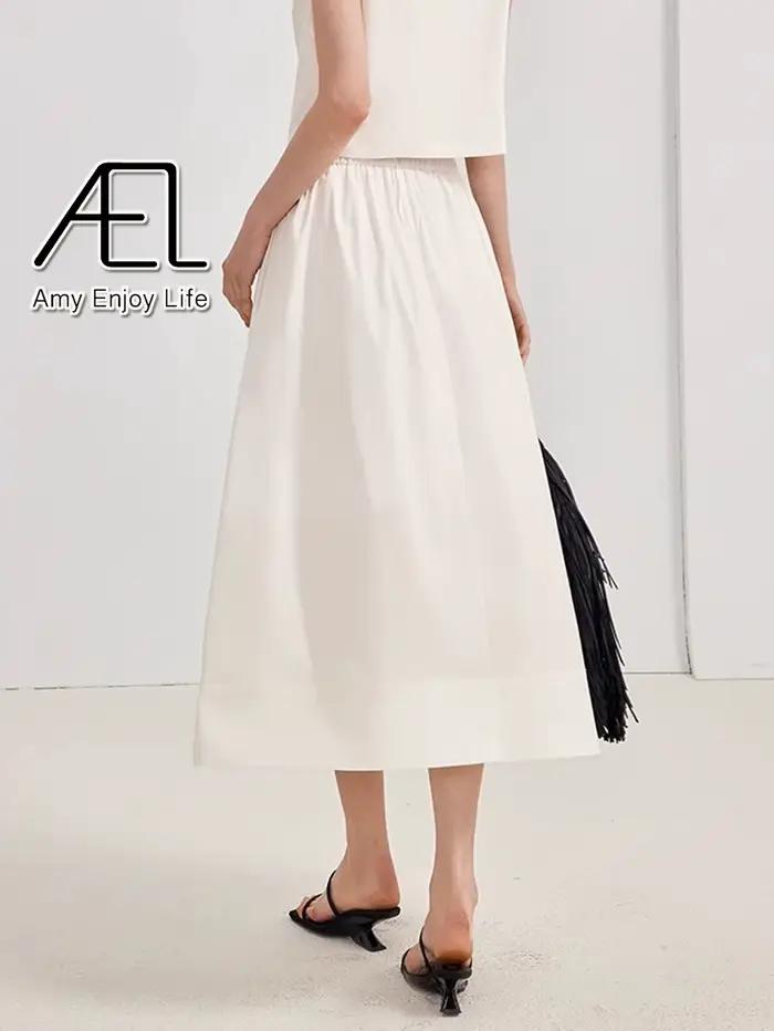 AEL femmes taille haute a-ligne jupe à paillettes dames conception minimaliste