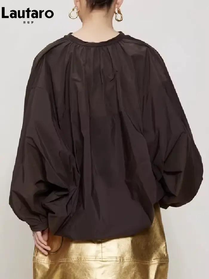 Lautaro – jupe en Faux cuir doré brillant pour femmes