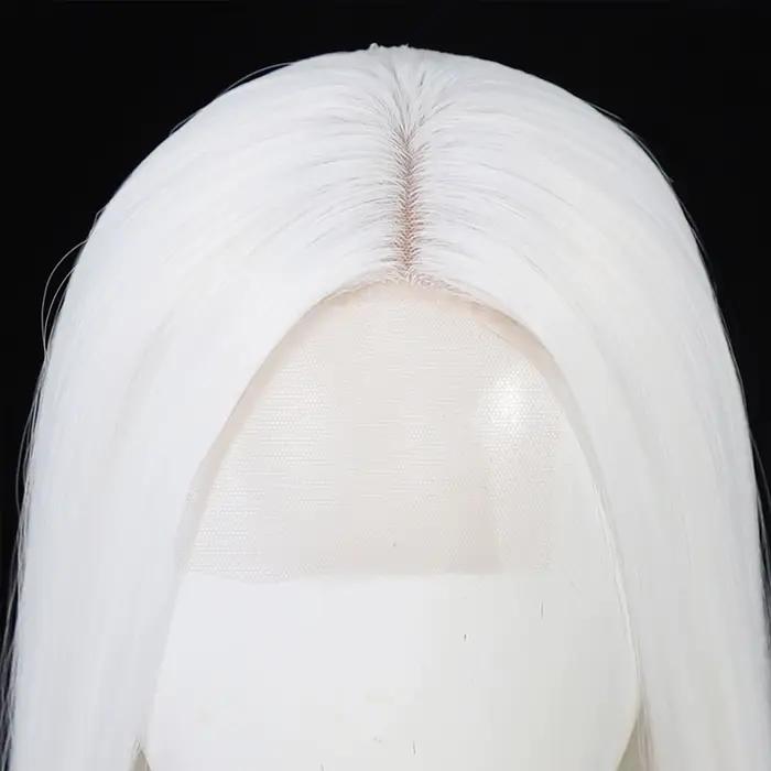 Perruque longue et droite de 100cm/40 pouces, perruque synthétique blanche, perruque blonde pour femmes, perruque longue pour cosplay, perruque rose, perruque longue noire
