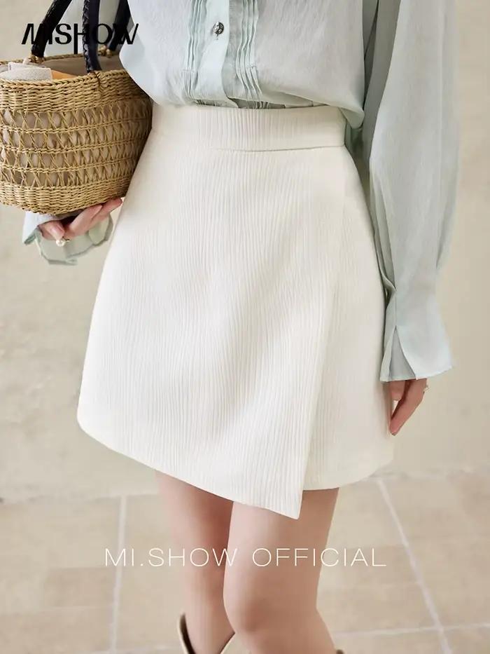 MISHOW jupe courte femmes 2025 printemps été solide a-ligne taille haute jupes minces femme nouvelle mode vêtements polyvalents MXE12B0655
