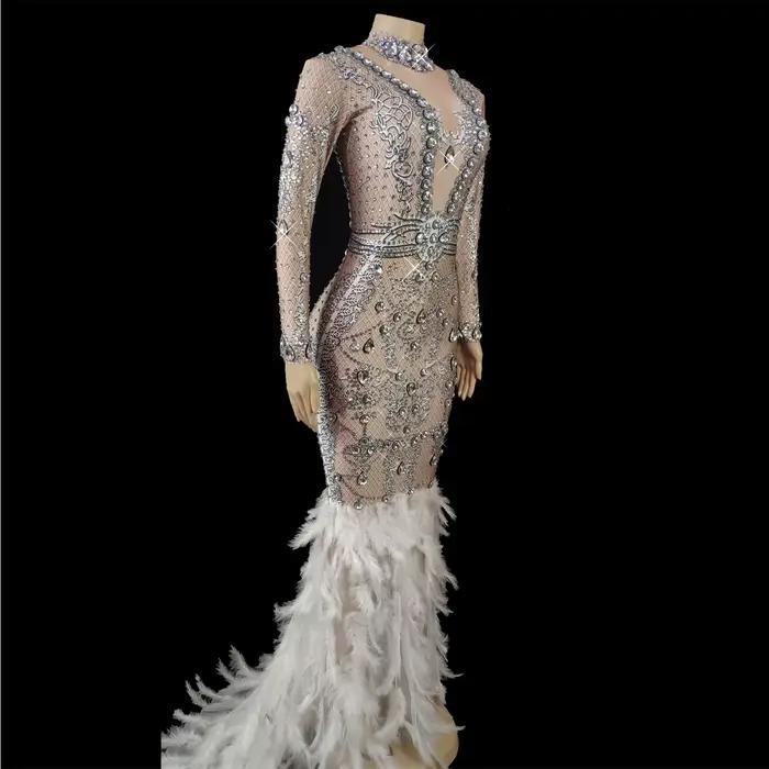 Rotterdam Kly-Robe de Soirée Longue avec Strass, Costume Luxueux, Danseuse, Clignotant, ixd'Anniversaire, Invités de Mariage