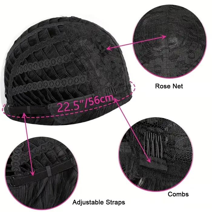 Perruque synthétique noire naturelle de 18 pouces, cheveux longs bouclés pour hommes, usage quotidien avec frange, Punk Rock, tenues cadeaux, perruque de fête costumée
