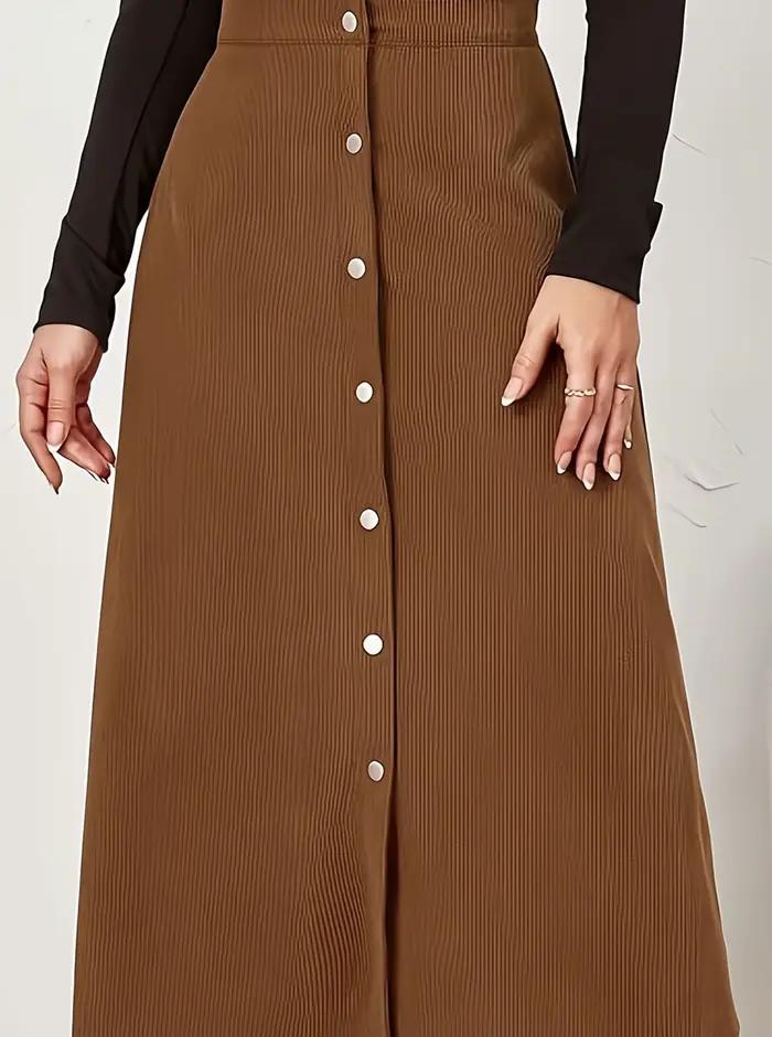 Demi-jupe tissée élégante marron foncé pour femmes