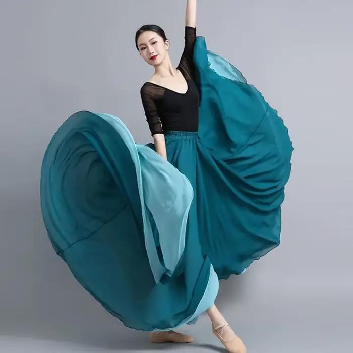 Jupe de danse classique en mousseline de soie double face pour femme