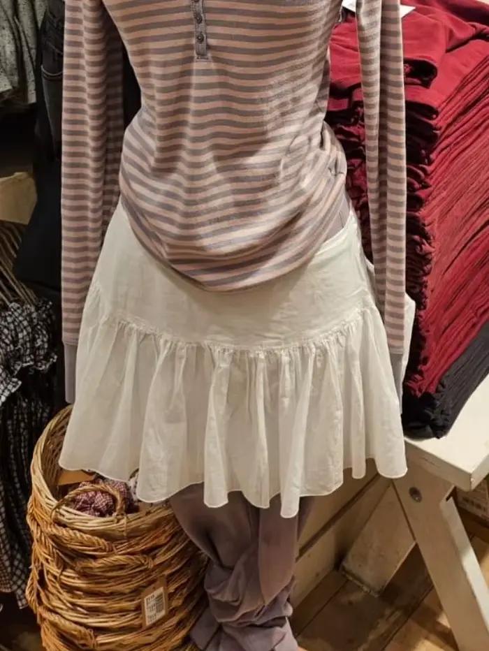 Mini jupes blanches pliables pour femme, taille basse, ligne a, courtes, décontractées, simples, assorties avec tout, Style Preppy, en coton, nouvelle collection été