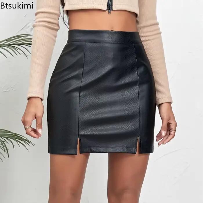 Nouvelle jupe en cuir PU de haute qualité 2026 pour femme