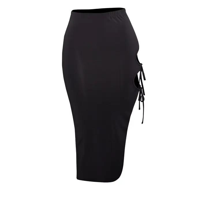 Mini jupe tambour découpée à lacets pour femmes